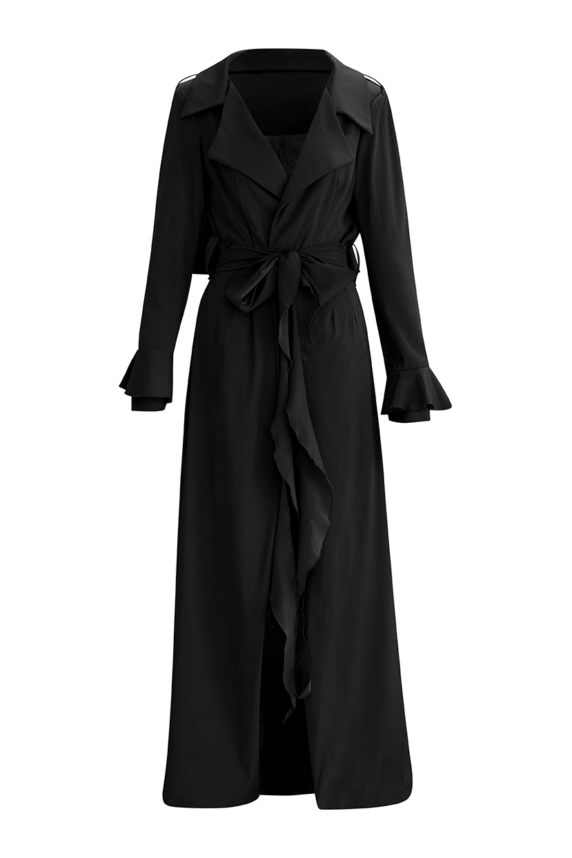 Black Trench Coat - Classic, Stylish, and Versatile - Women's & Custom Options - Waterproof & Winter Styles - Designer Selections - Hand-Painted Clothing - Custom Trench Coat - Tailored Trench Coat