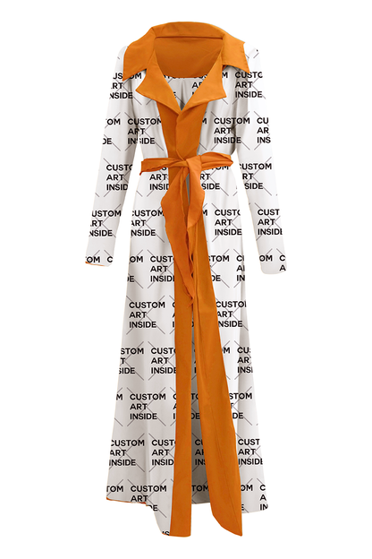 Discover elegance with our Orange Cascade Belted Trench Coat, meticulously crafted for modern sophistication. Made from high-quality cotton twill for both style and comfort, it boasts a flexible cascading belt for versatile styling and a sleek, invisible stitch hem for a polished finish.