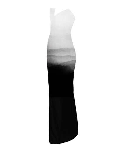 MADE TO ORDER | Ashen Ridge Asymmetrical Dress Hand-Painted