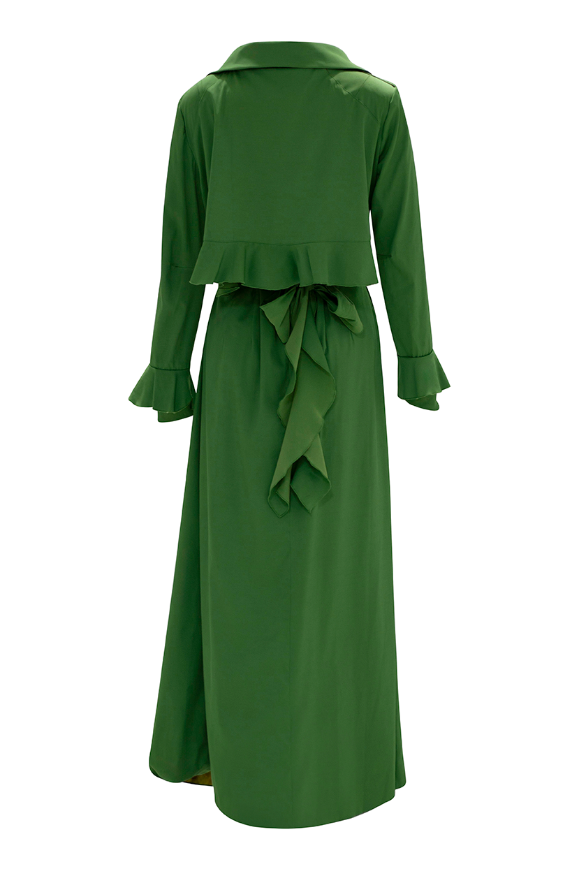 green trench coat