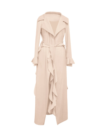 Step into sophistication with our Blush Cascade Belted Trench Coat, a timeless piece designed for modern elegance. Crafted from high-quality cotton twill and featuring invisible stitch hem for a clean finish, it offers both style and comfort, ensuring you stay stylish and comfortable all day long, a must-have for fashion lovers.