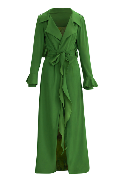 green trench coat