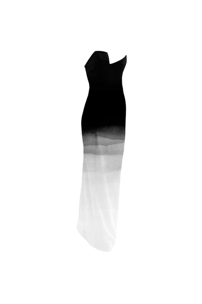 MADE TO ORDER | Ashen Ridge Asymmetrical Dress Hand-Painted